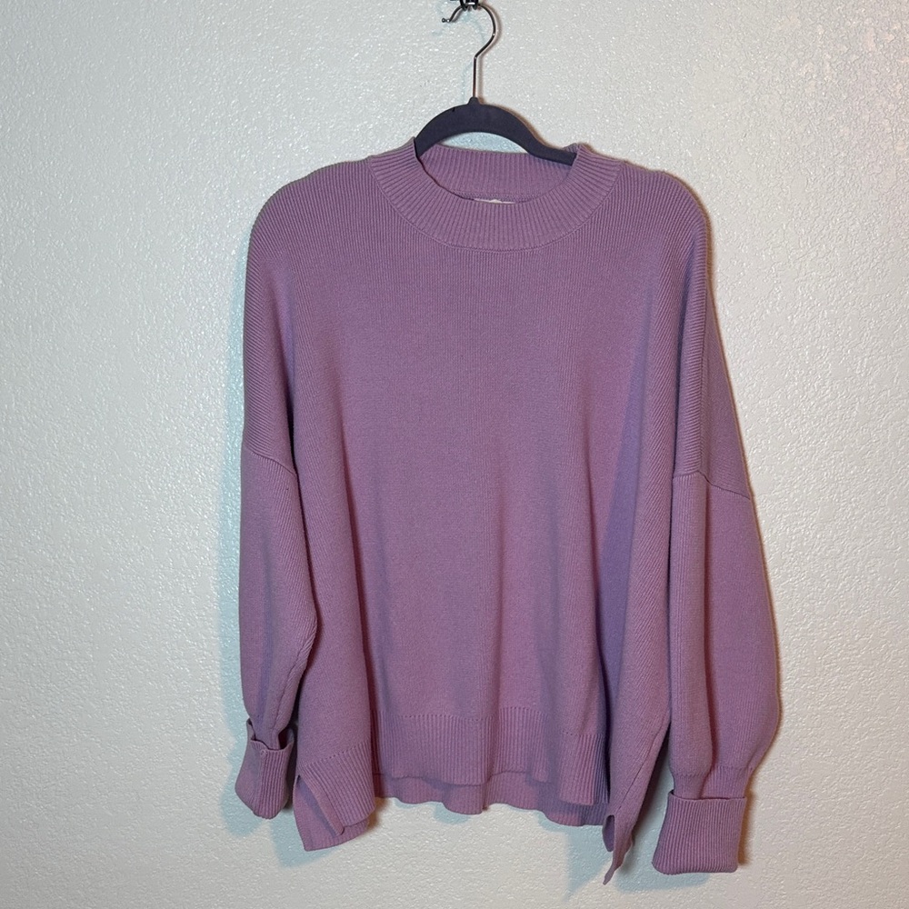 Chic Soul Lavender Mock Neck Boxy Sweater Size 2X